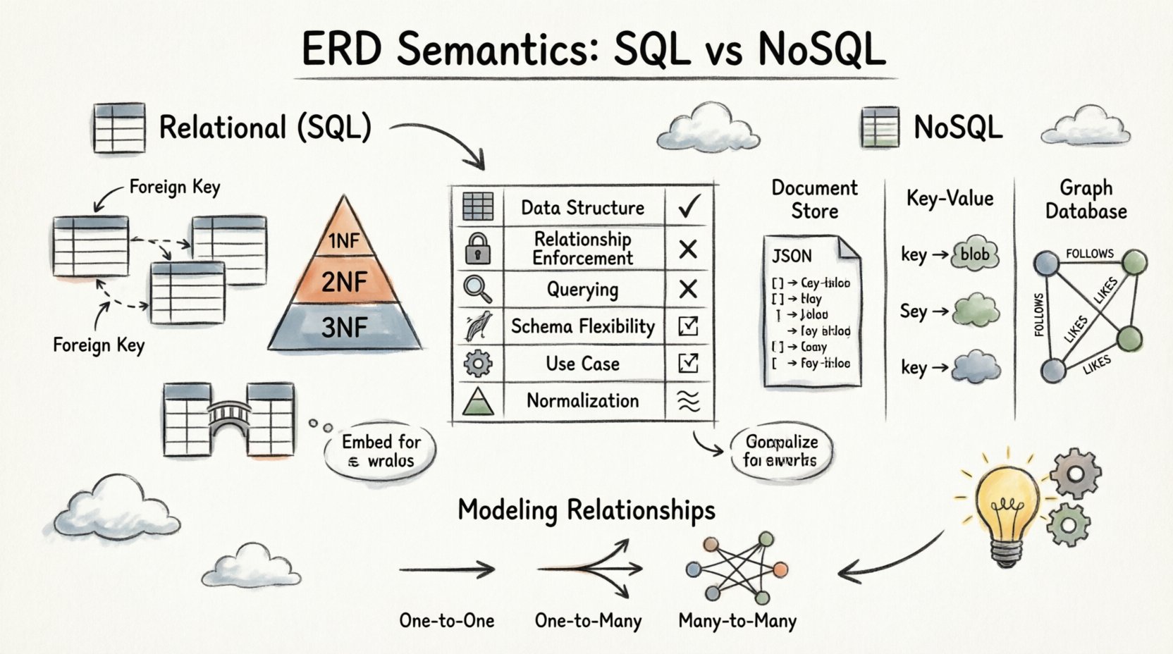 SQL与NoSQL环境中的实体关系图语义全面概述