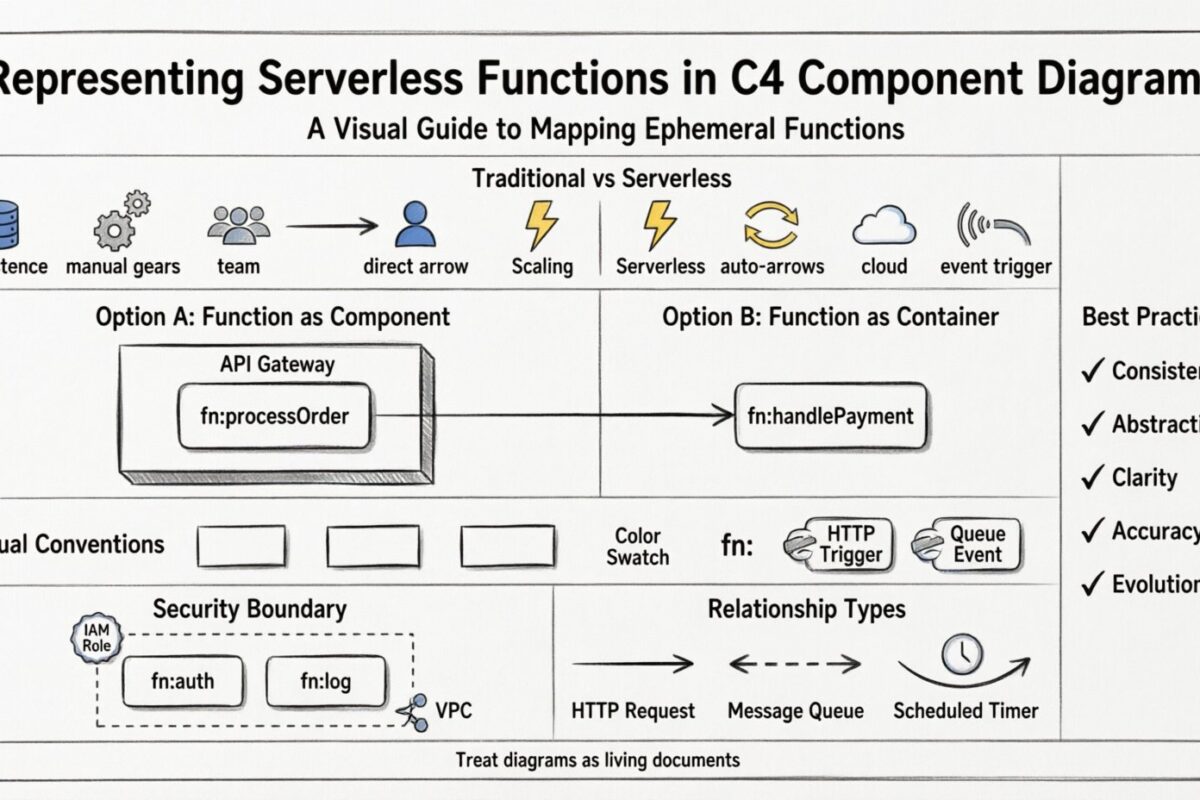 Darstellung von serverlosen Funktionen innerhalb von C4-Komponentendiagrammen