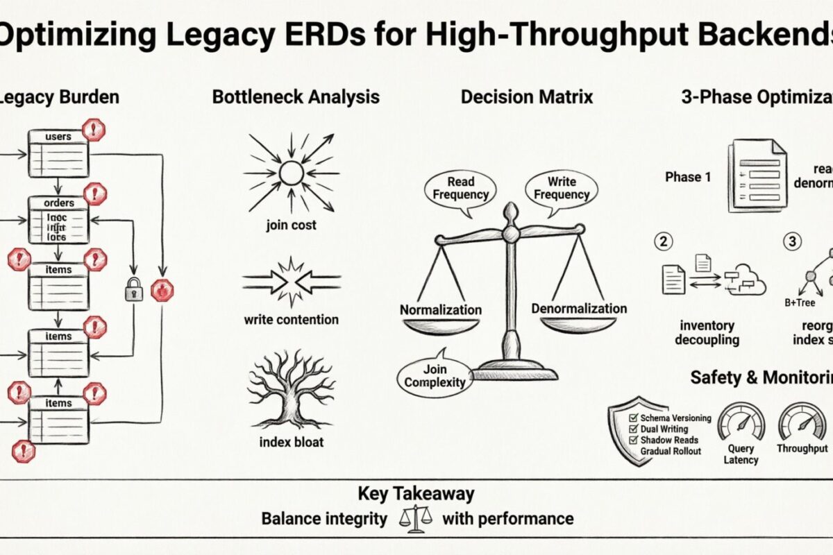 Estudio de caso del mundo real: Optimización de diagramas de relaciones de entidades heredados para backends de alta capacidad