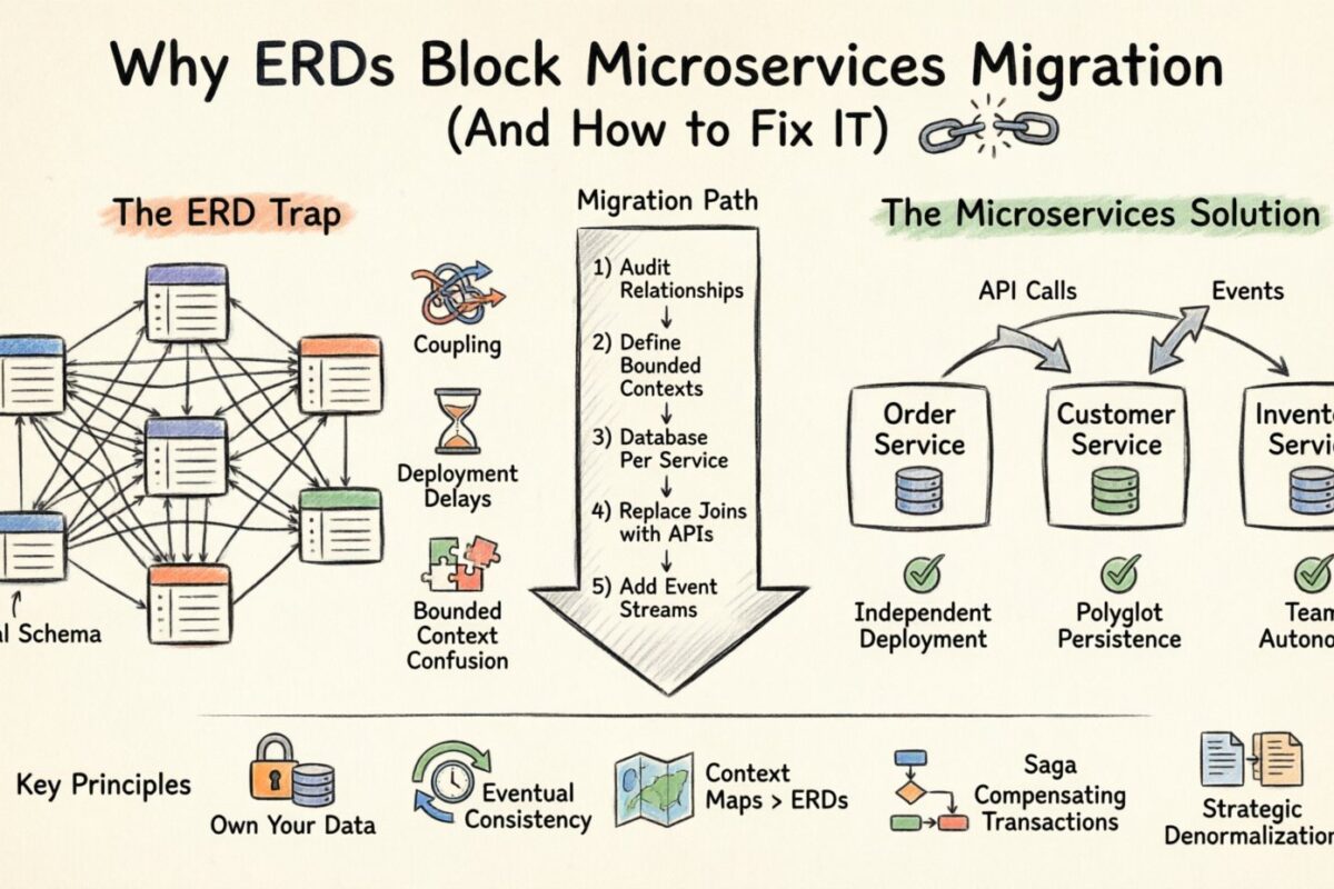 Pourquoi vos diagrammes de relations entre entités bloquent la migration vers les microservices (et comment y remédier)