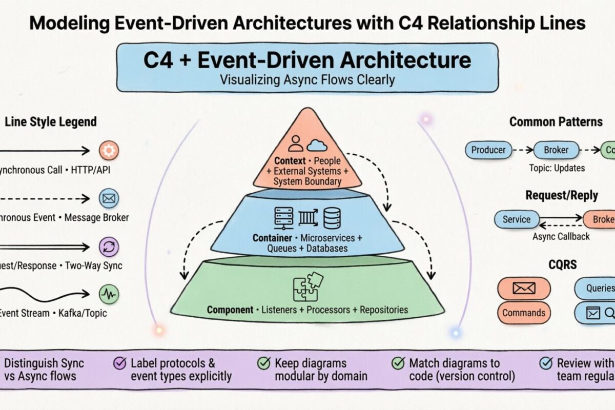 C4 モデルガイド：C4 リレーションシップラインを用いたイベント駆動アーキテクチャのモデリング