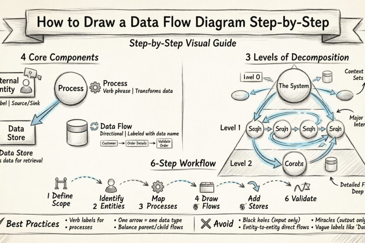 Como desenhar um diagrama de fluxo de dados passo a passo Como desenhar um diagrama de fluxo de dados passo a passo