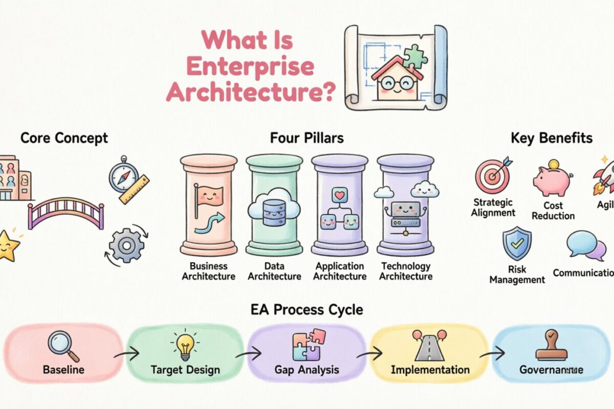 Enterprise Architecture là gì? Hướng dẫn bằng tiếng Anh đơn giản dành cho người mới bắt đầu hoàn toàn Enterprise Architecture là gì? Hướng dẫn bằng tiếng Anh đơn giản dành cho người mới bắt đầu hoàn toàn