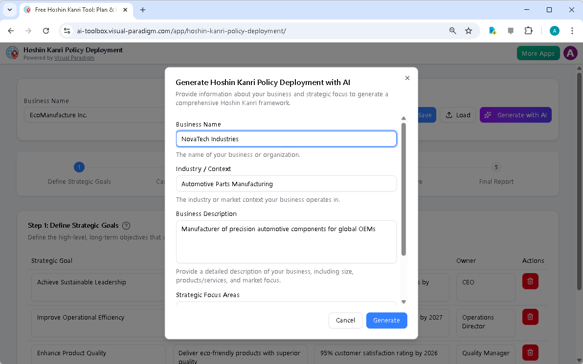 Creating a Strategic Roadmap in Minutes: Hoshin Kanri for Automotive Manufacturers