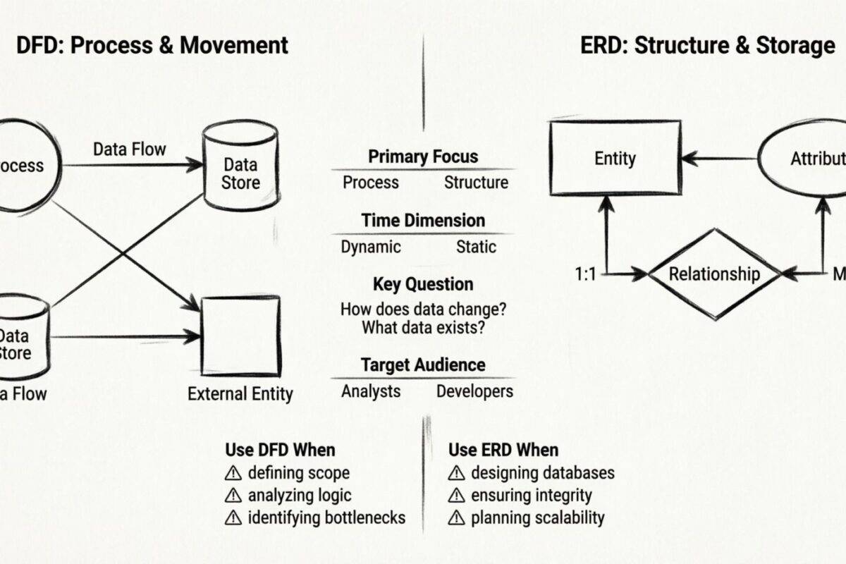Data Flow Diagrams vs. Entity Relationship Diagrams: Key Differences