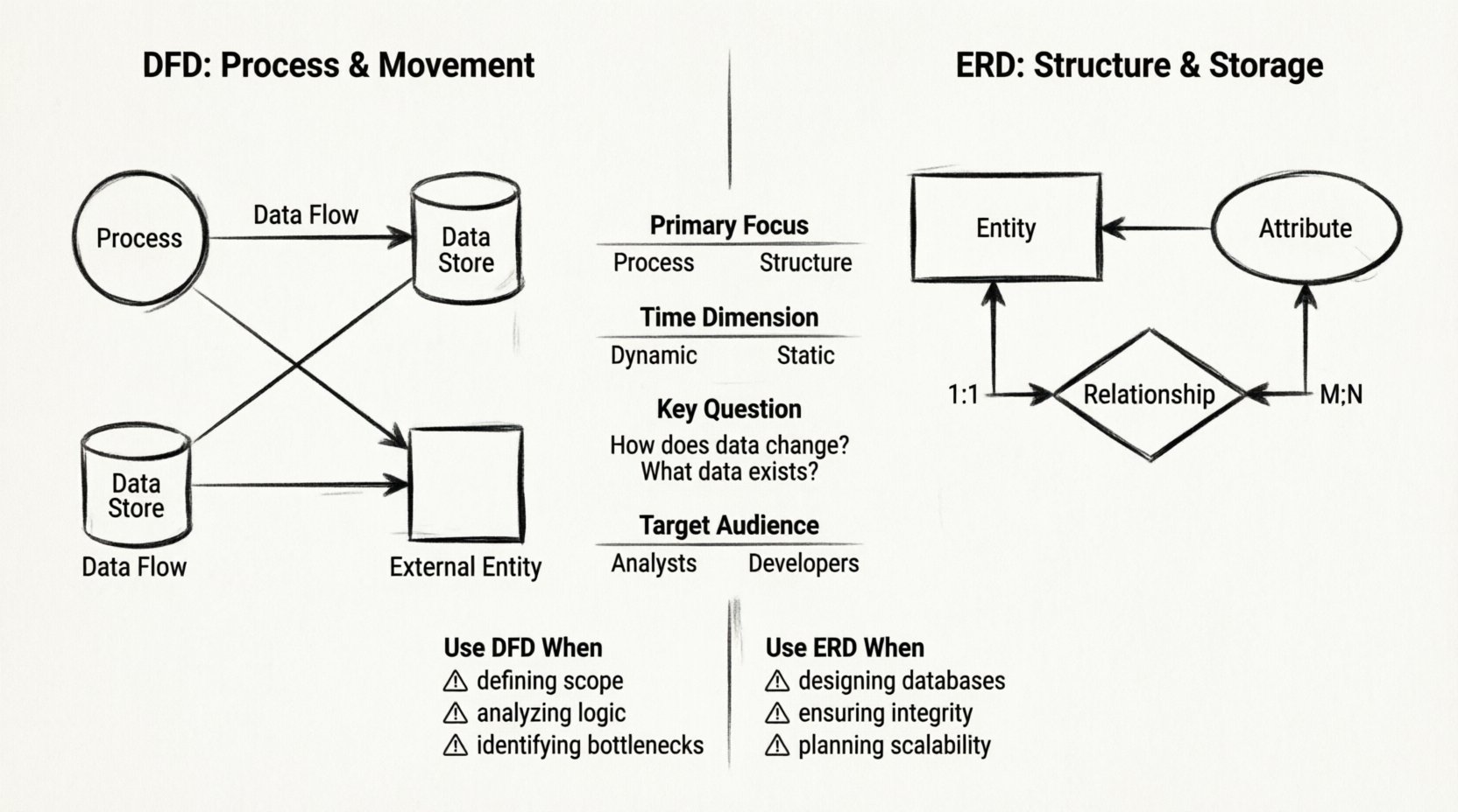 Data Flow Diagrams vs. Entity Relationship Diagrams: Key Differences