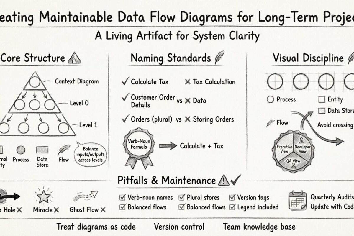 Creating Maintainable Data Flow Diagrams for Long-Term Projects