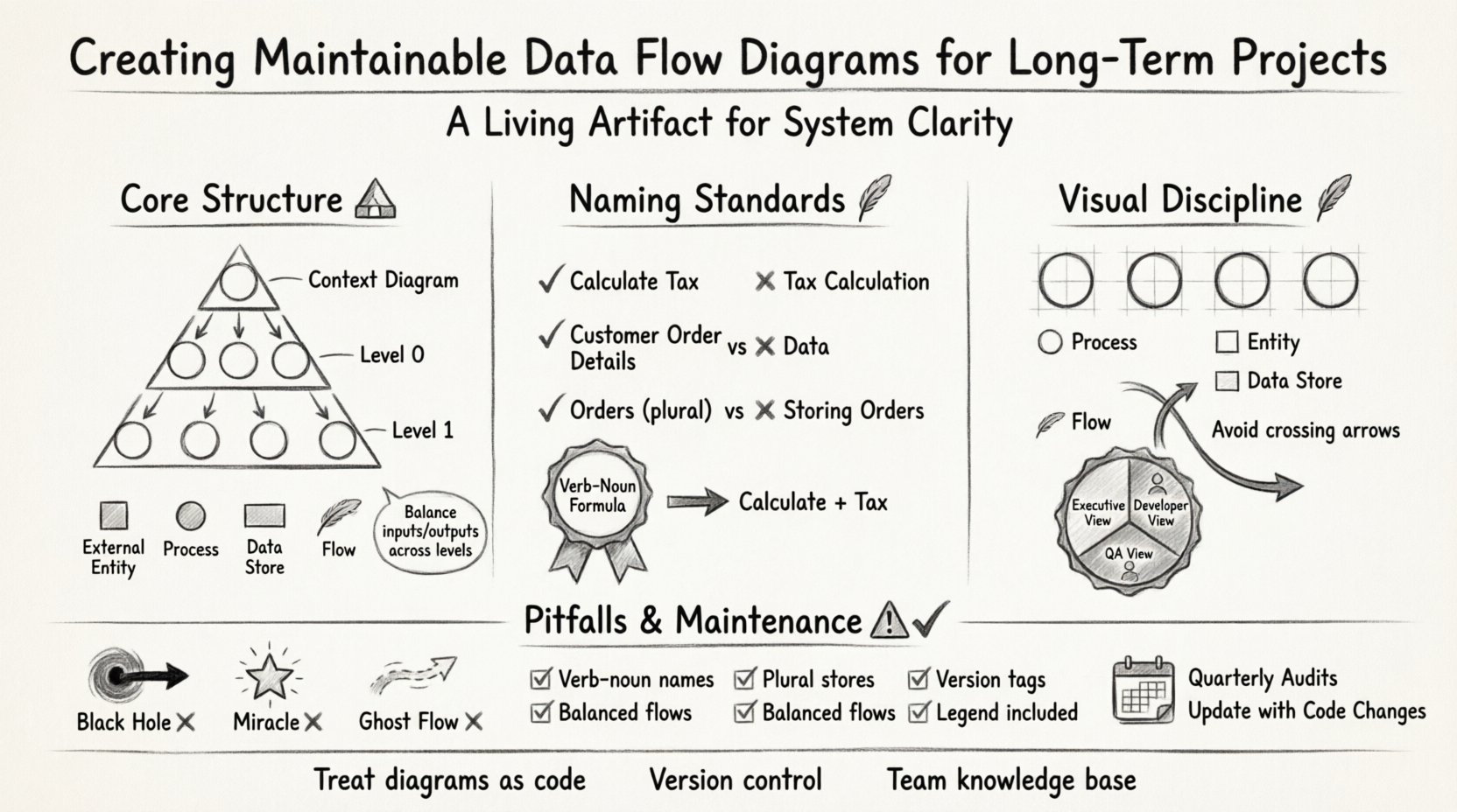 Creating Maintainable Data Flow Diagrams for Long-Term Projects