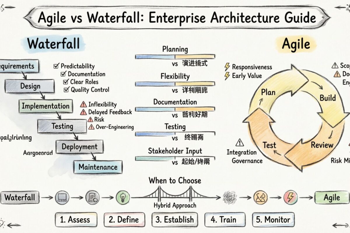 Comparison Guide: Agile vs. Waterfall Approaches in Enterprise Architecture Design