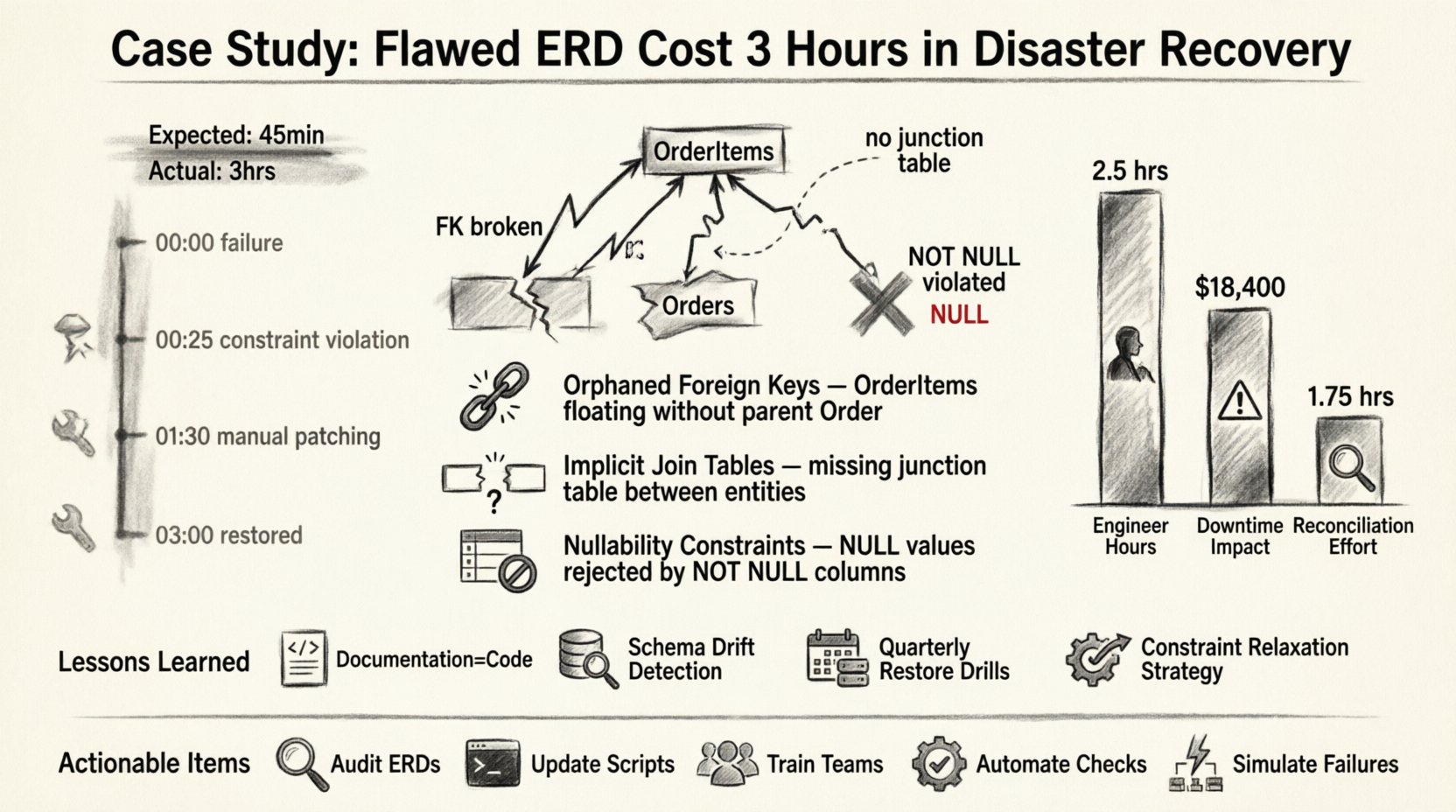 Case Study in Disaster Recovery: How a Flawed Entity Relationship Diagram Cost Us Three Hours