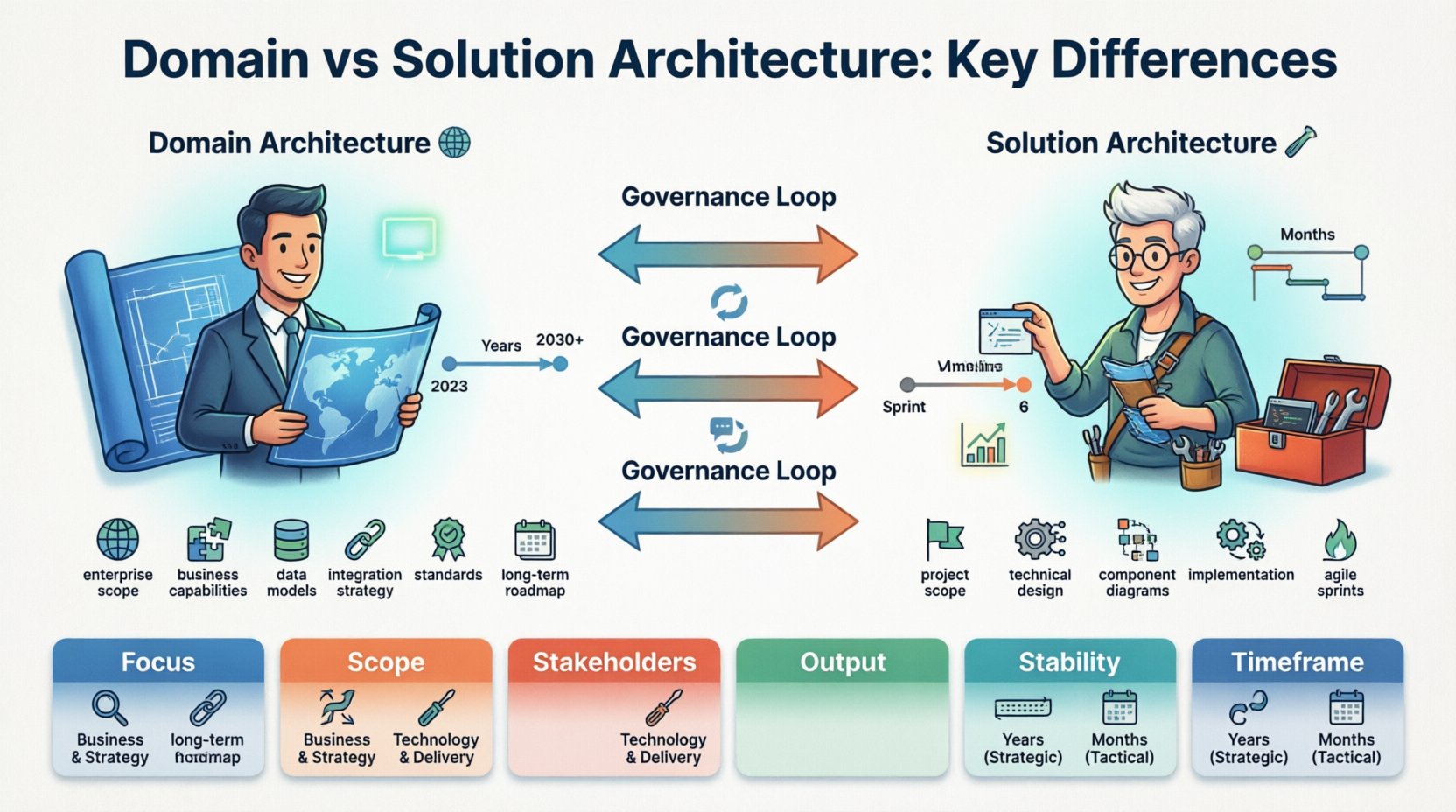 Domain Architecture vs. Solution Architecture: Key Differences and When to Use Each