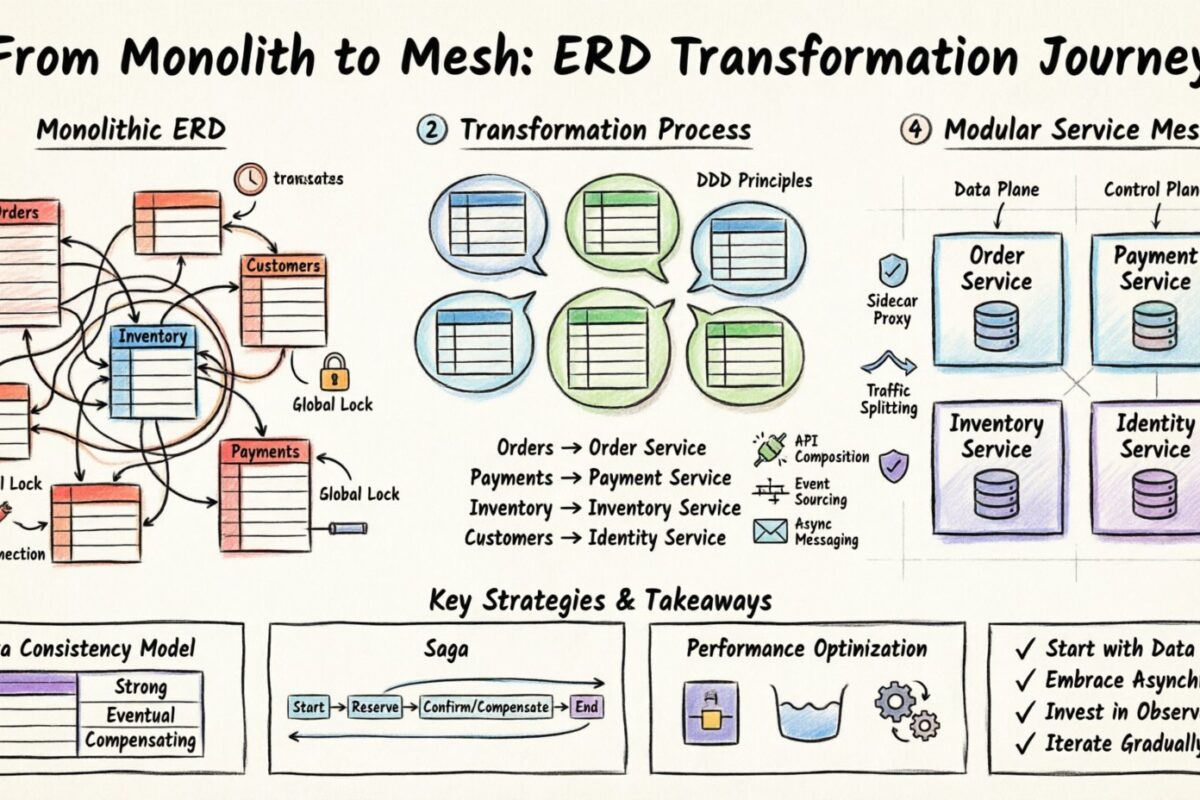 Case Study: Transforming a Monolithic Entity Relationship Diagram into a Modular Service Mesh Case Study: Transforming a Monolithic Entity Relationship Diagram into a Modular Service Mesh
